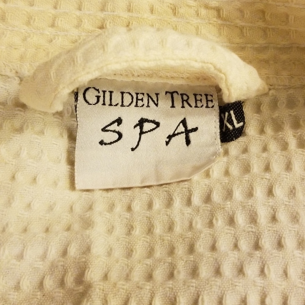 XL ivory, waffle cotton long sleeve robe